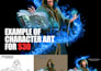design a detailed character art